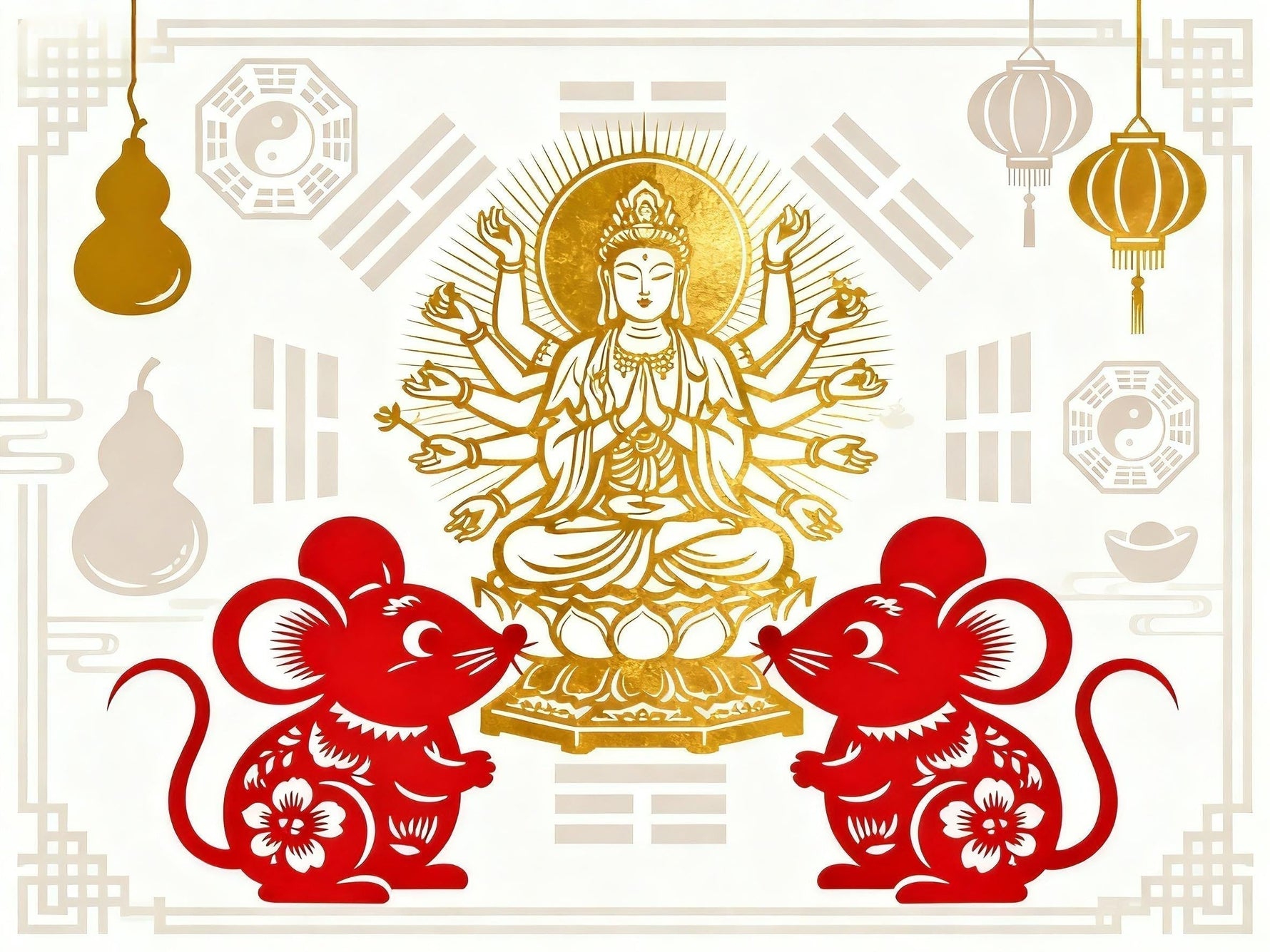 The Guardian Buddha of the Rat Thousand-Armed Avalokiteshvara