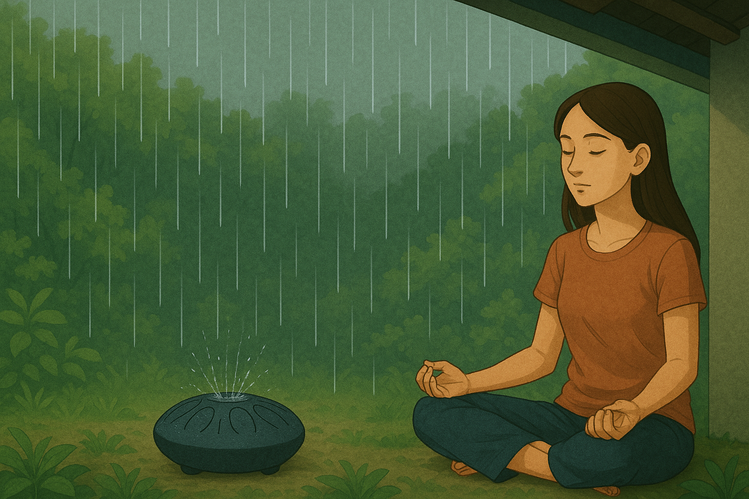 how to use rain drum for outside for meditation