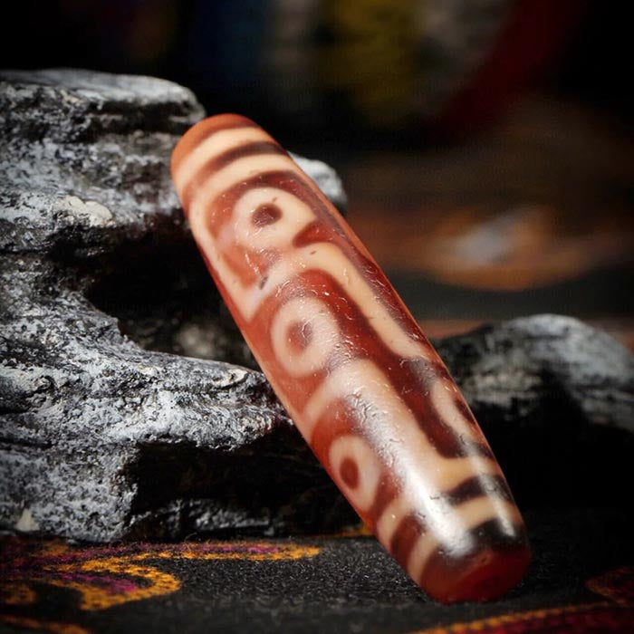 Tibetan Agate Nine-Eye Dzi Beads