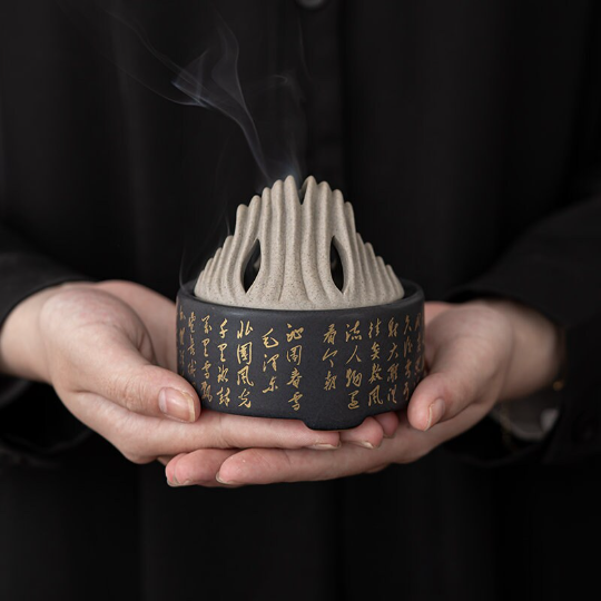 Ceramic Multipeaked Mountain Incense Burner