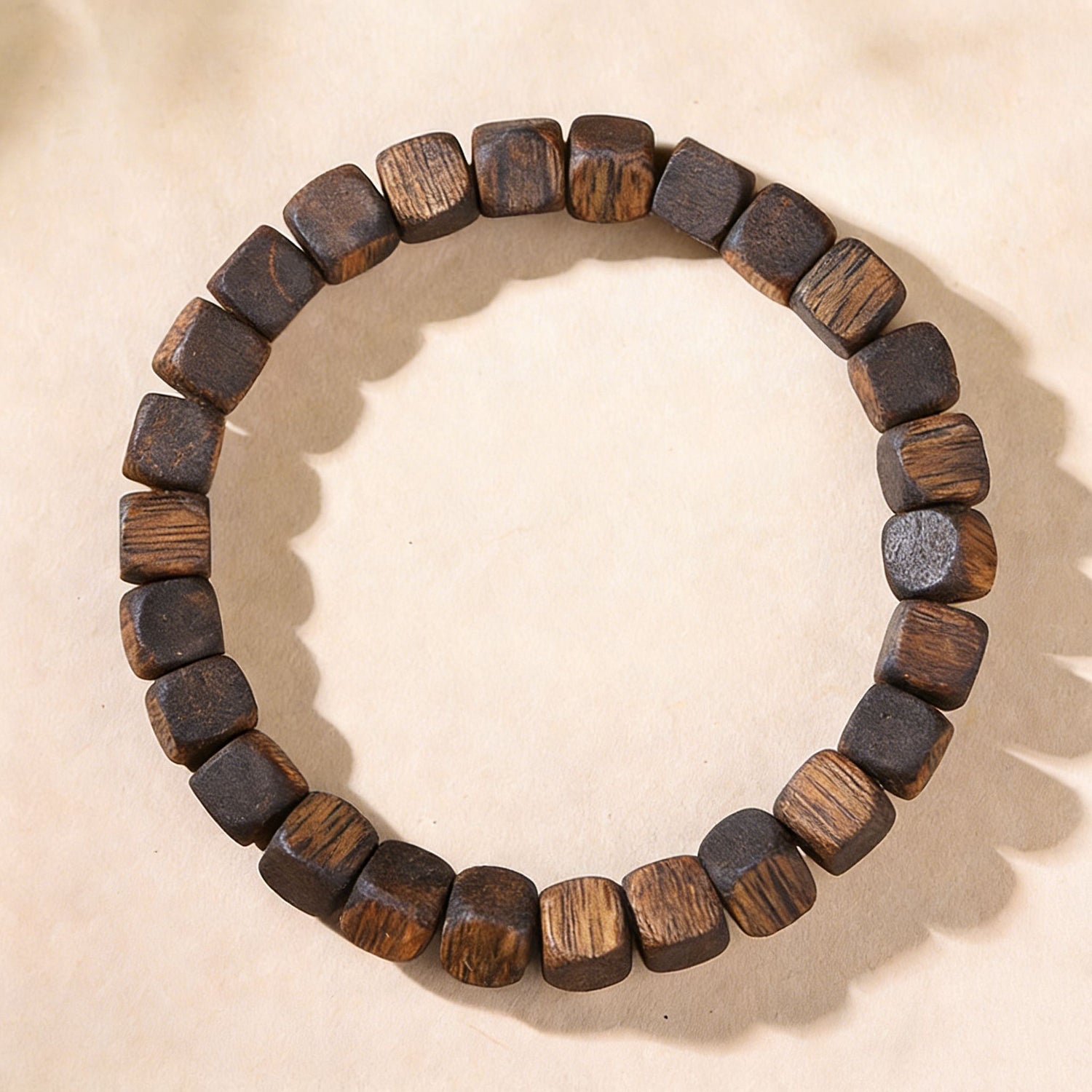 Natural Hainan Qi Nan Agarwood Square Bead Bracelet
