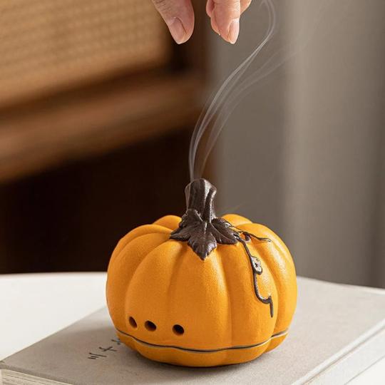 Ceramic Pumpkin Incense Burner