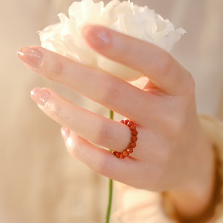 Ultra-fine 2mm South Red Agate Ring