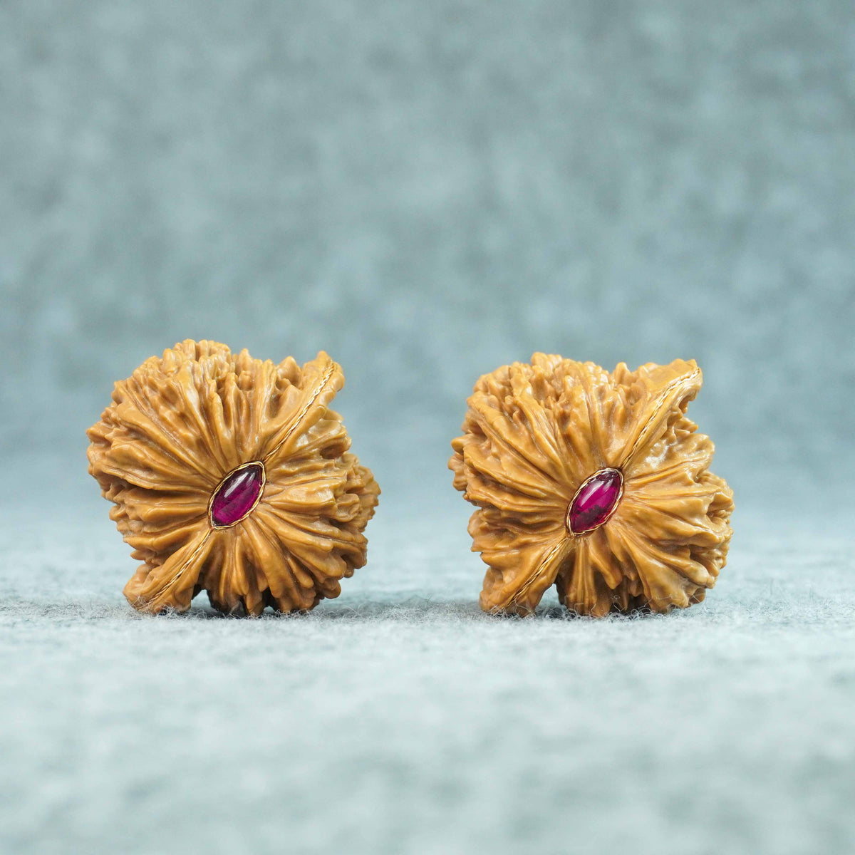 46mm Four-Tower Lion Head Walnut Pair | One-of-a-Kind Listing | 092410