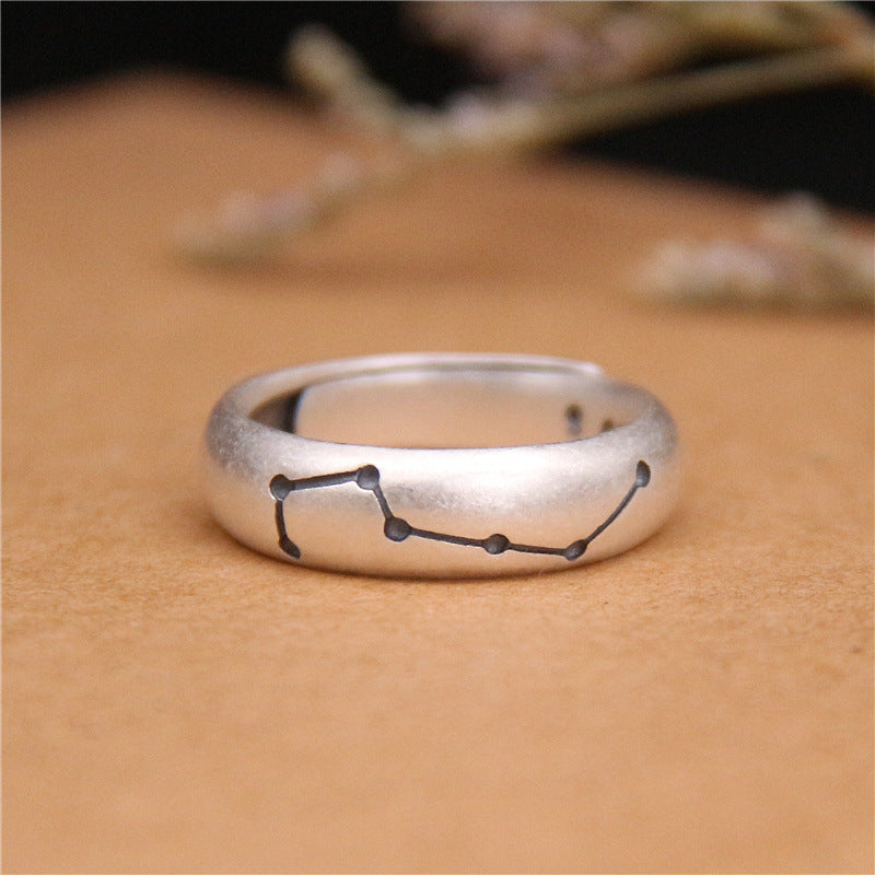 990 Pure Silver Big Dipper Adjustable Ring
