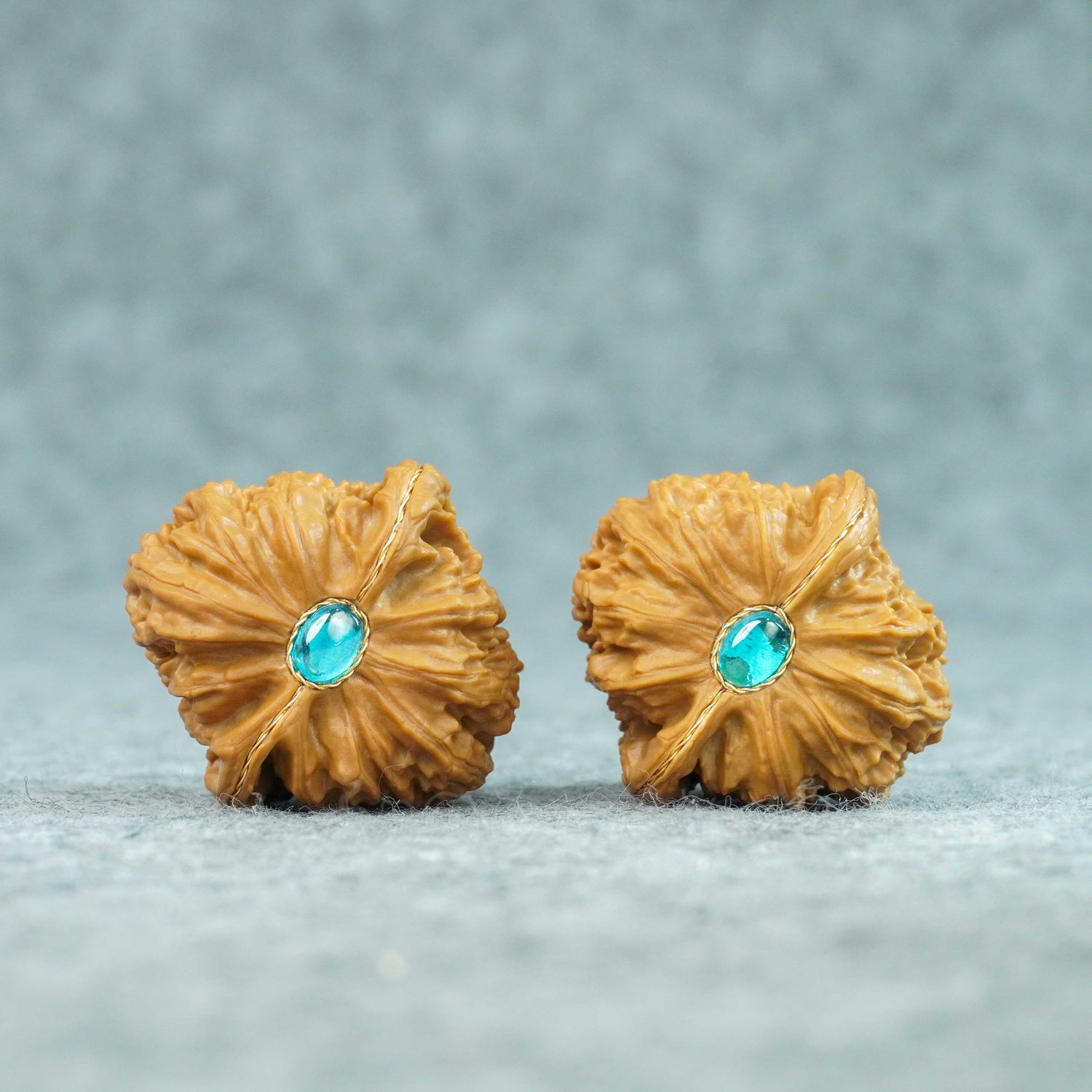 37.5mm White Lion Head Walnut Pair | One-of-a-Kind Listing |072101