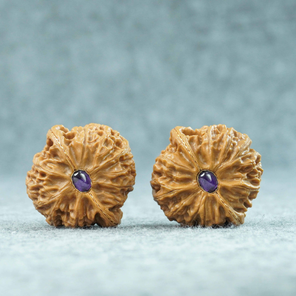 43mm Palace Lantern Lion Head Walnut Pair | One-of-a-Kind Listing | 090807