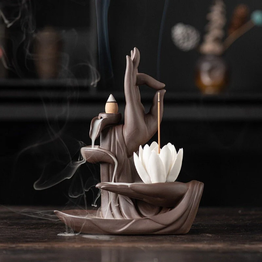 Purple Clay Lotus Backflow Incense Burner