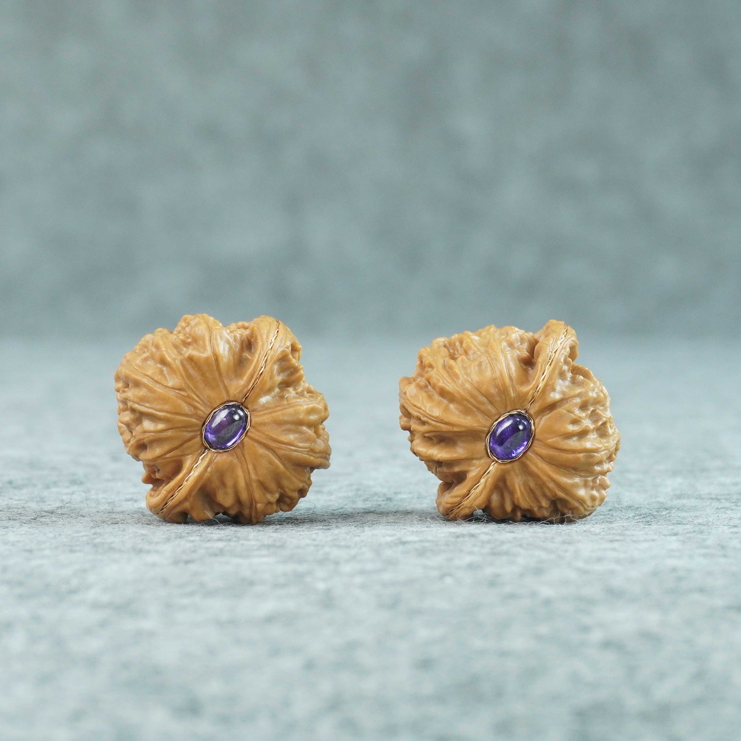 33mm White Lion Head Walnuts | One-of-a-Kind Pair | 070106