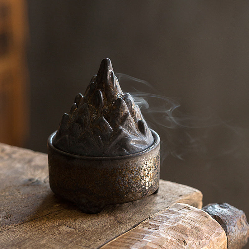 Ceramic Incense Burner Mountain Design