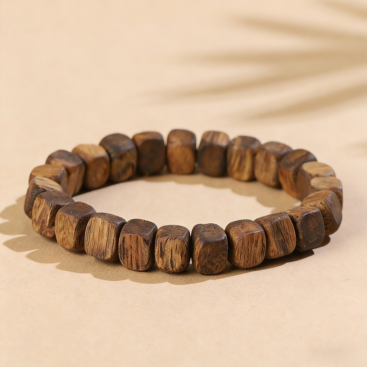 Natural Hainan Agarwood Cube Bead Bracelet – Health & Protection