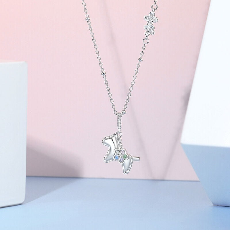Women’s S925 Silver Cute Horse Necklace, Niche Design 2026 Zodiac Lucky Jewelry