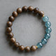 Vietnamese Agarwood Blue Jadeite Bead Bracelet for Women