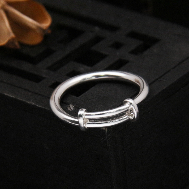 925 Sterling Silver Wrapped Line Ring for Women