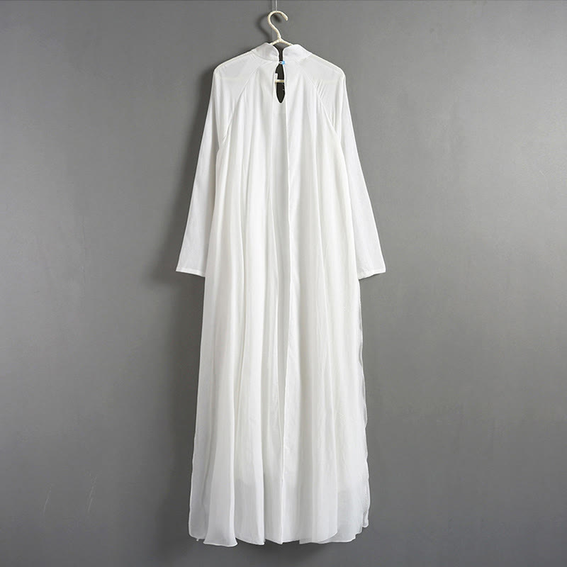 Simple Design Meditation Spiritual Long Dress  Practice Yoga Clothing Women's White Gown