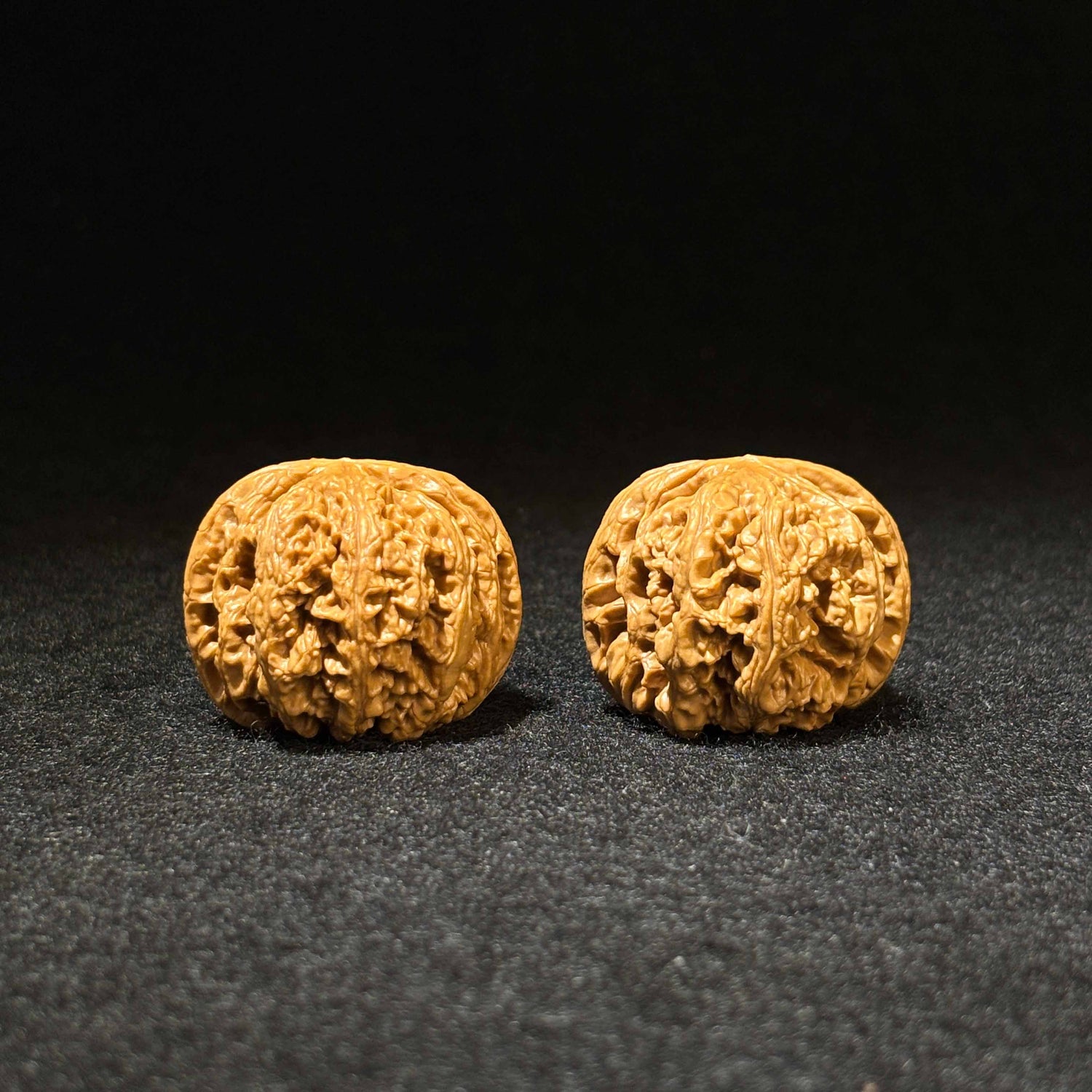 40mm Thick Ridge Lion Head Walnuts | Low Profile | One-of-a-Kind Pair | Super Value Deal | 061806