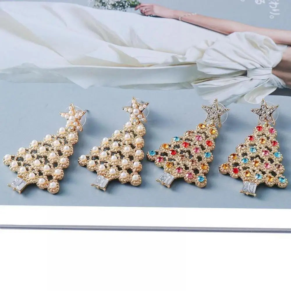 2Pc New Christmas Tree Colorful Earrings Women Festival Earrings Fashion Christmas Accessories