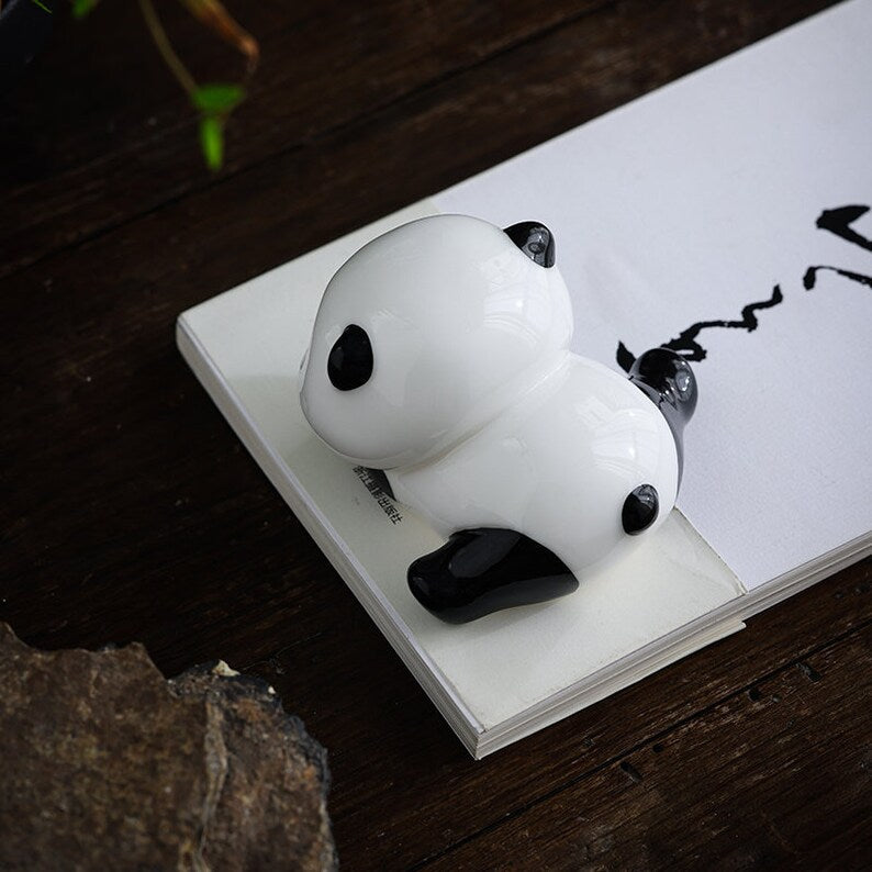 Ceramic panda holder for incense stick