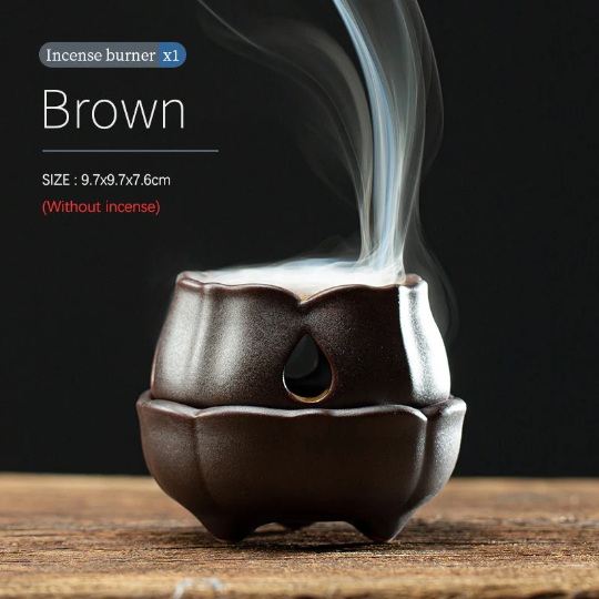 Buddha3bodhi Ceramic Handmade Carved Lotus Pod Incense Burner