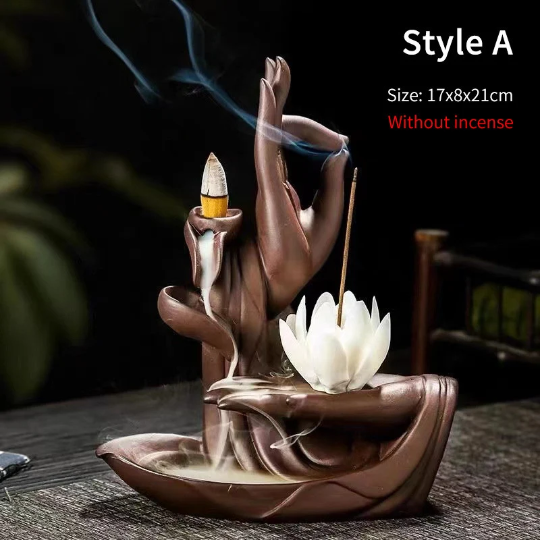 Buddha3bodhi Clay Lotus Backflow Incense Burner for Meditation
