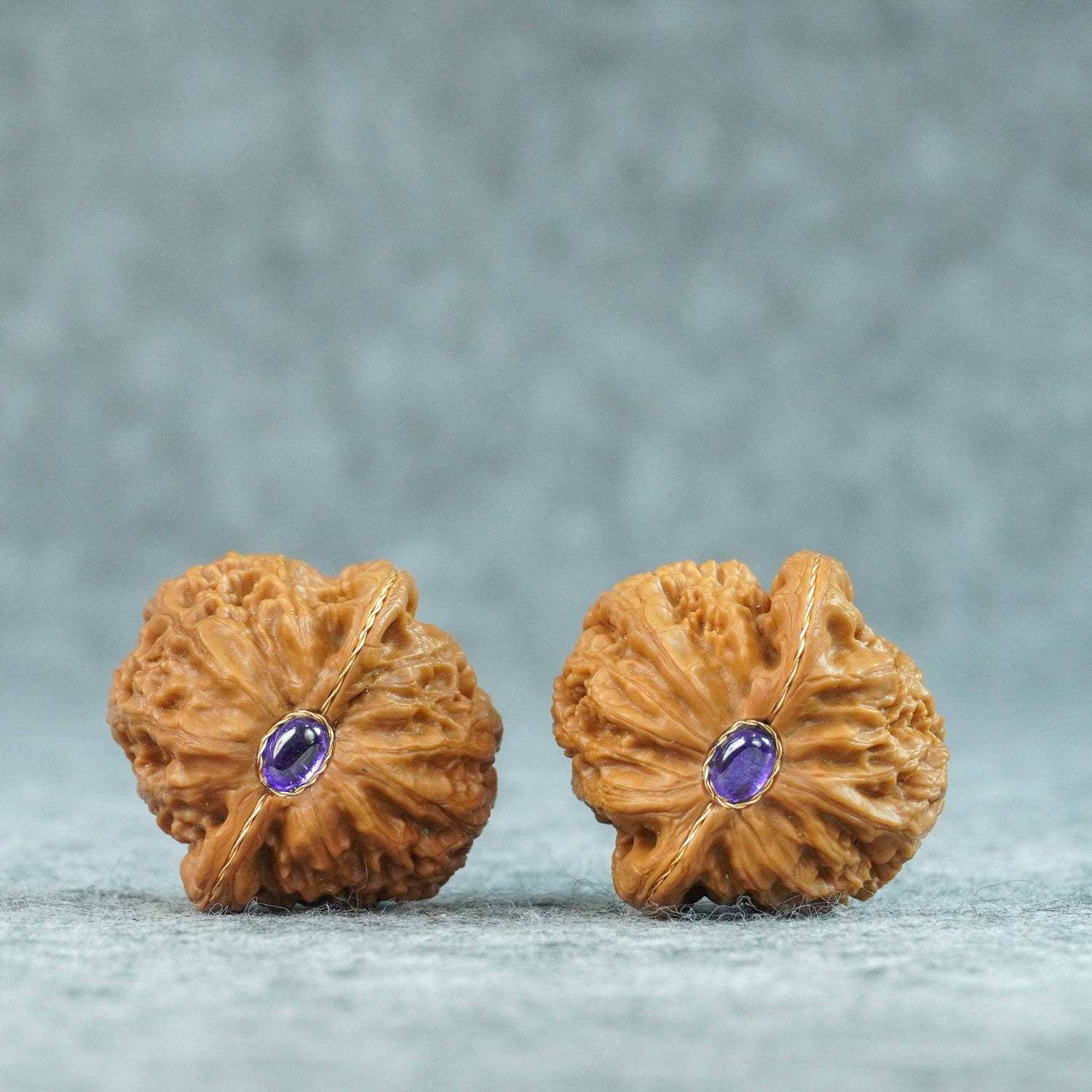 35.5mm Yuanbao Lion Head Walnut Pair | One-of-a-Kind Listing | 071409