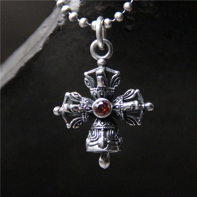Sterling Silver Vintage Vajra Pendant for Men & Women