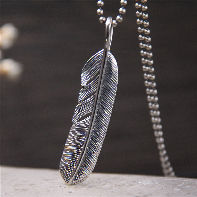 925 Sterling Silver Feather Pendant