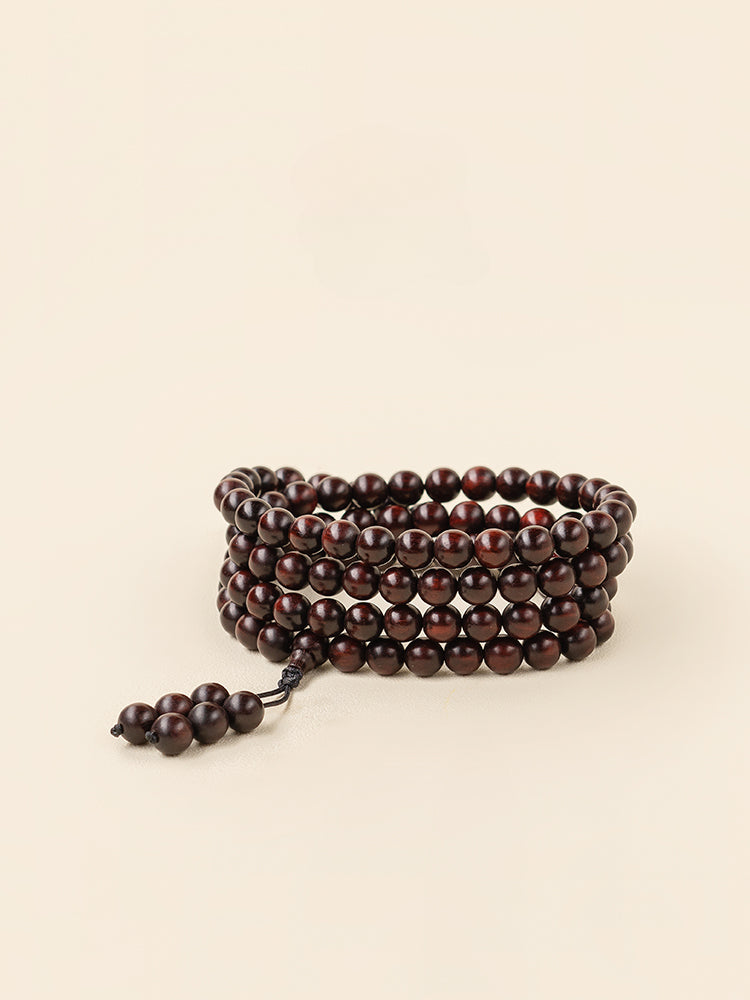 8mm African Small Leaf Red Sandalwood 108 Bead Mala