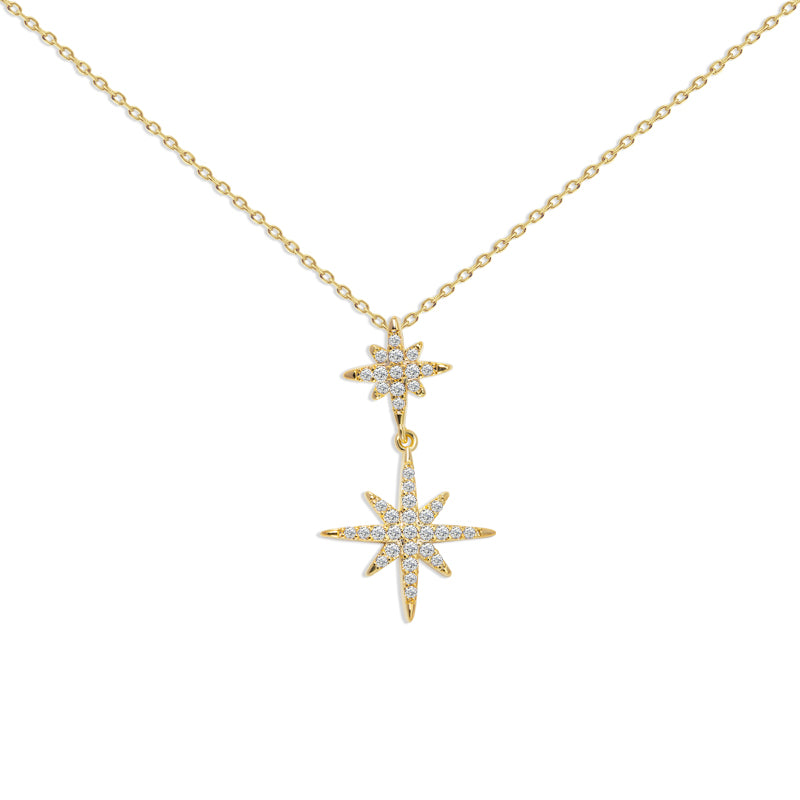 925 Sterling Silver CZ Star of David Necklace