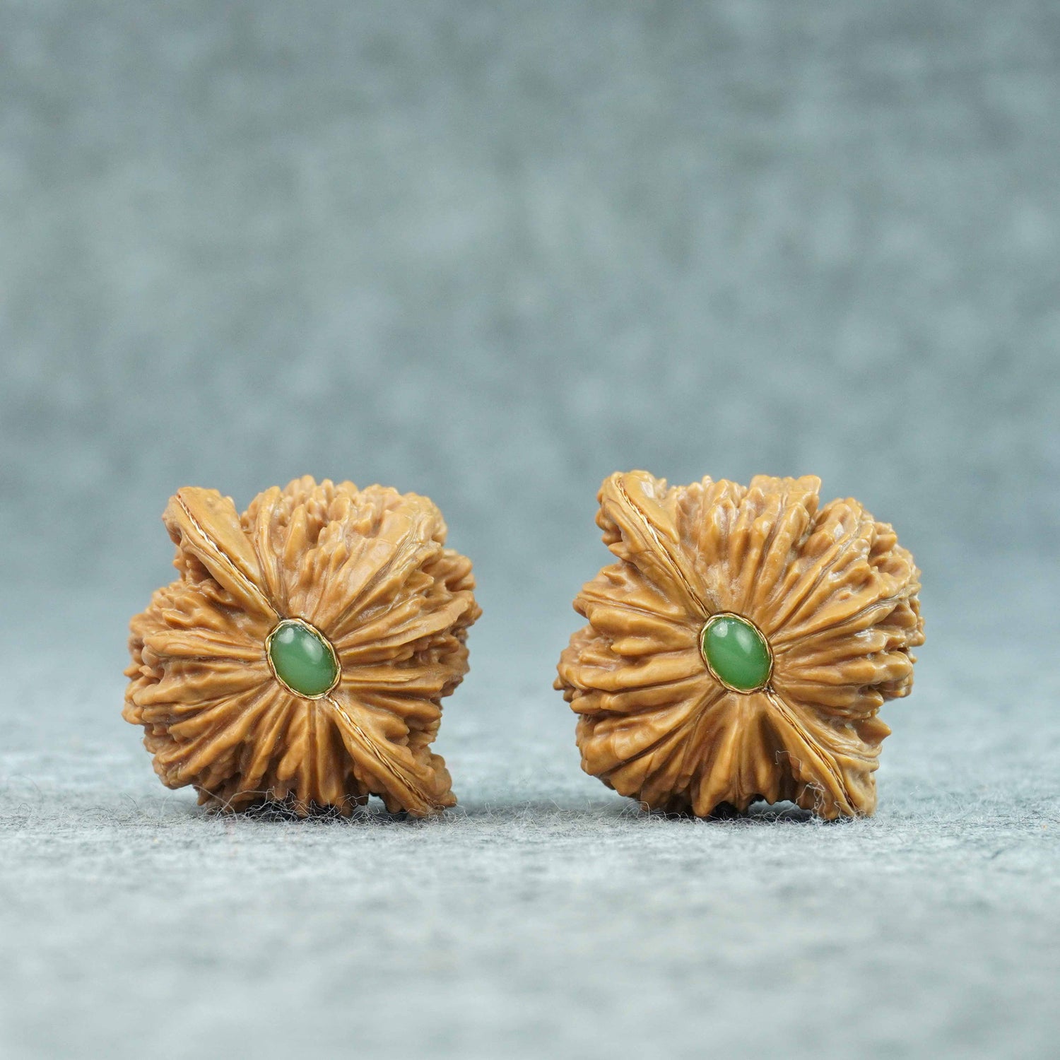 45mm Four-Tower Lion Head Walnut Pair | One-of-a-Kind Listing | 072405