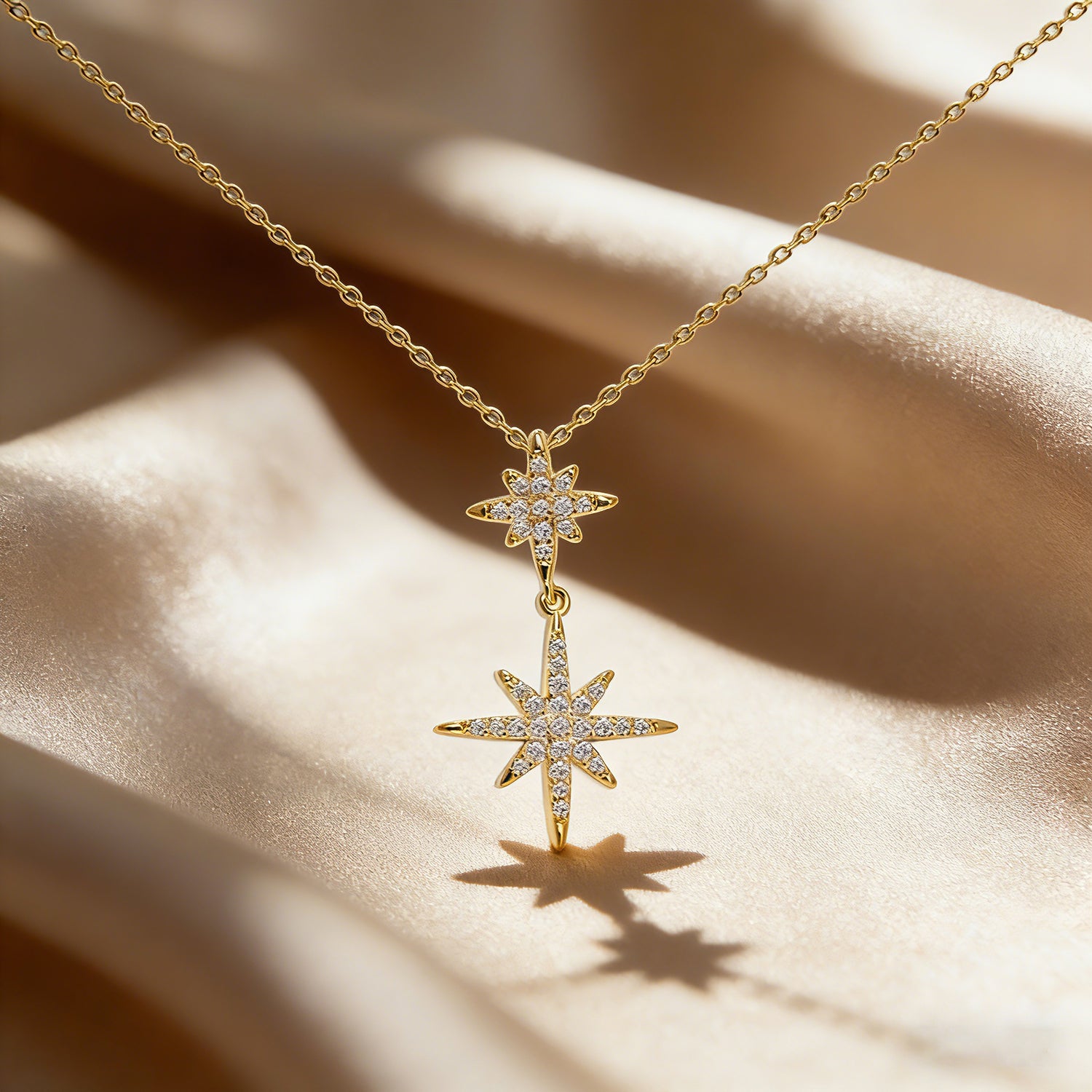 925 Sterling Silver CZ Star of David Necklace