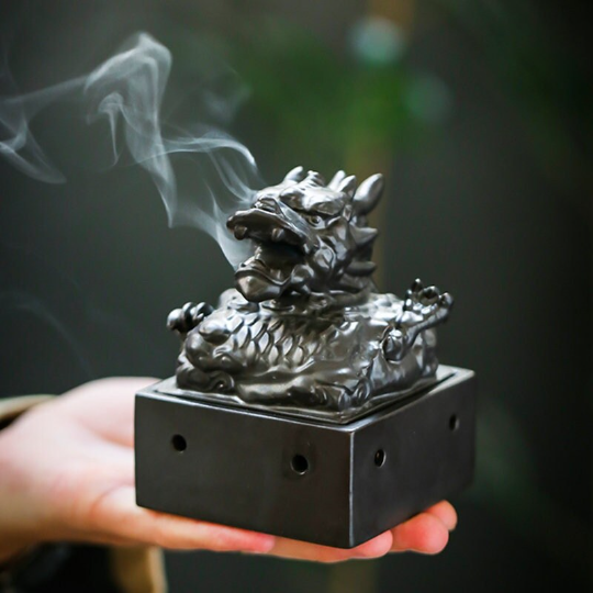 Dragon Head Jade Seal Incense Burner