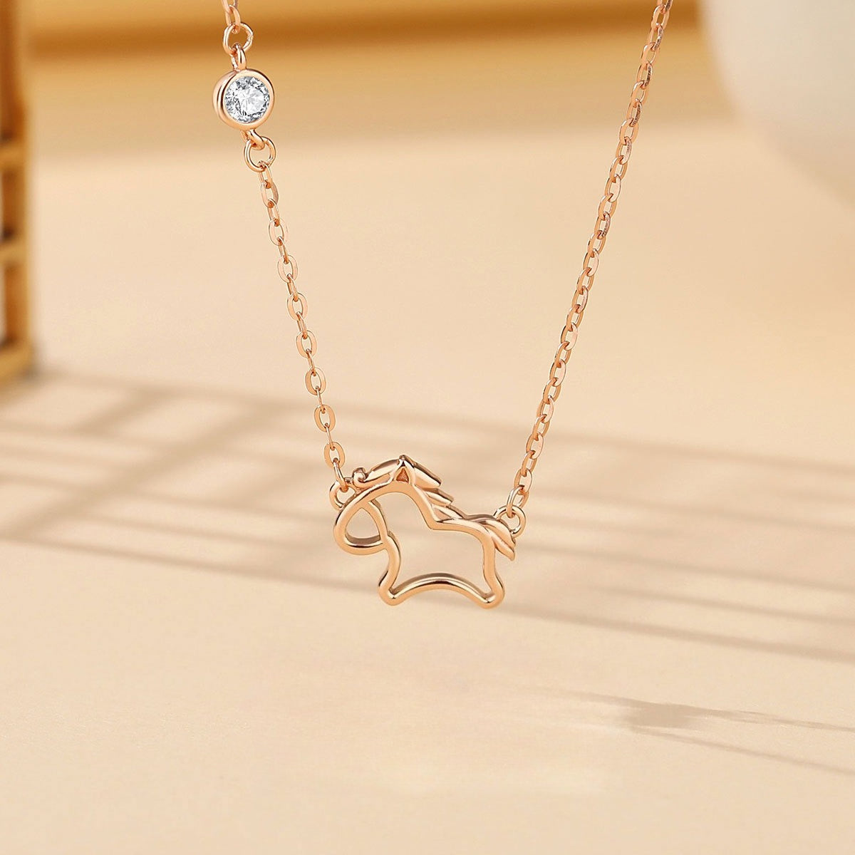 Women’s S925 Sterling Silver Hollow Running Horse Jewelry Set – Necklace, Bracelet & Earrings | Year of the Horse Gift