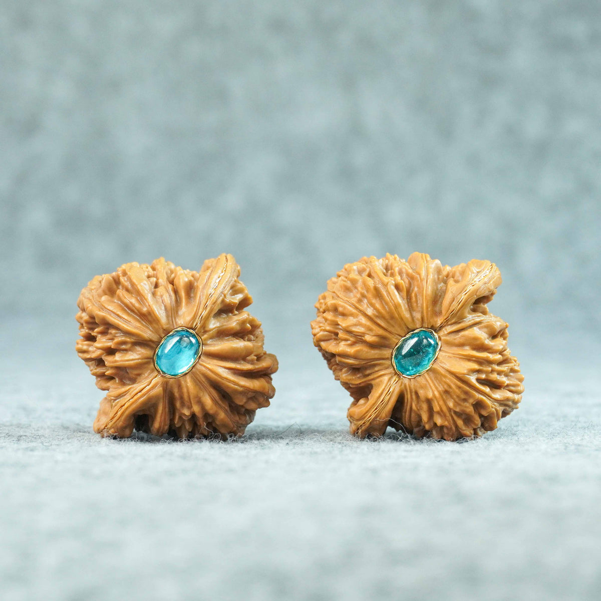 43mm Four-Tower Lion Head Walnut Pair | One-of-a-Kind Listing | 092405