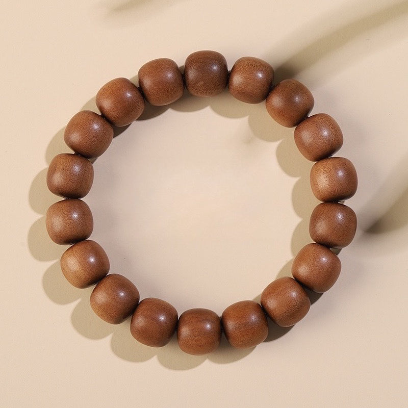 Indian Old Mountain Sandalwood Sinking-Grade Barrel Bead Bracelet