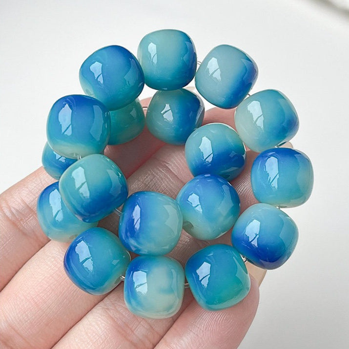 Bodhi Seed Fidget Bracelet – Smooth Barrel Beads for Hand Play & Zen Meditation