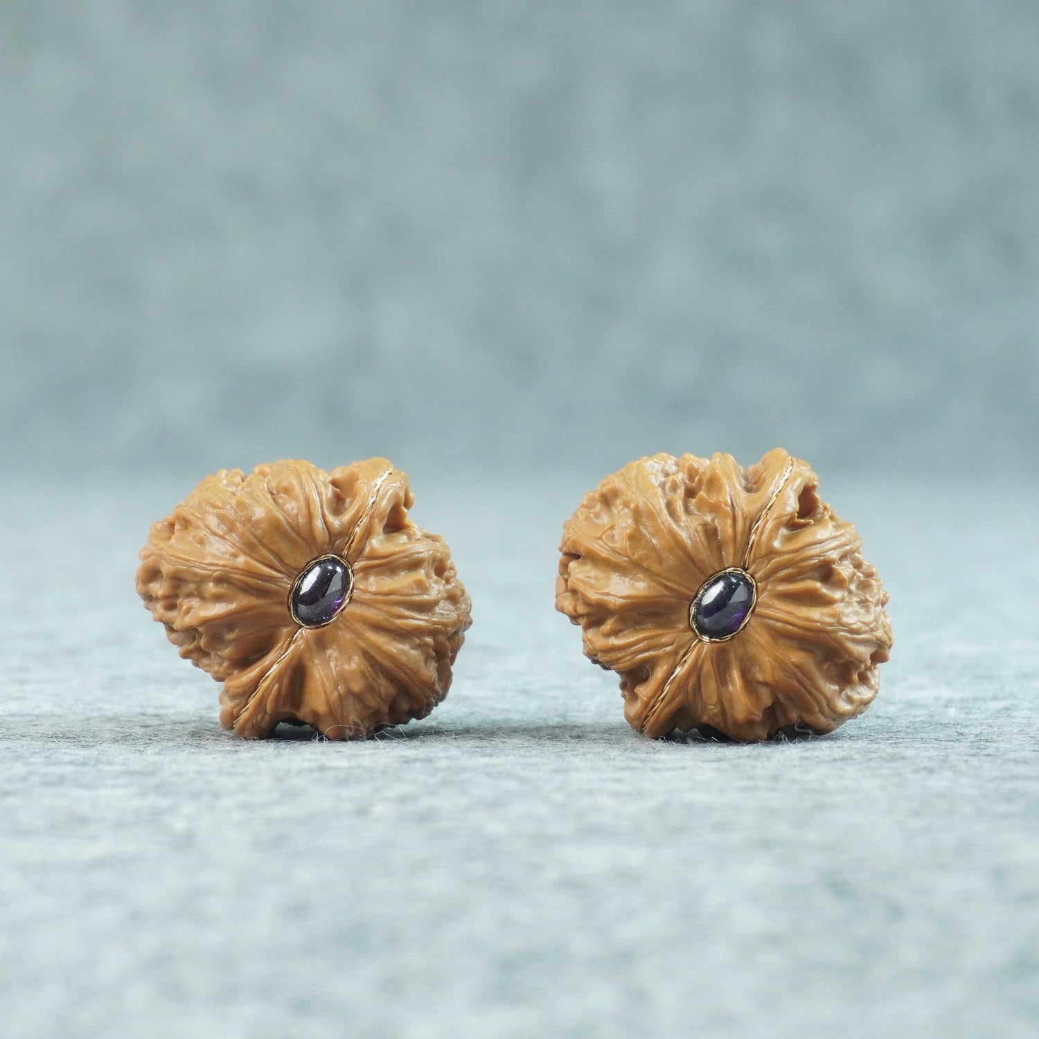 32mm White Lion Head Walnuts | One-of-a-Kind Pair | 070107