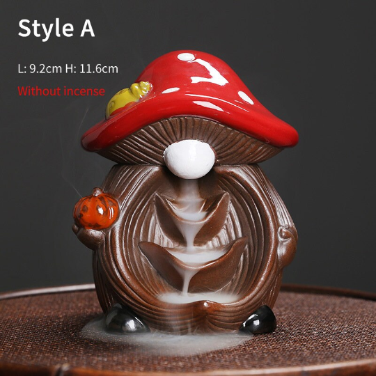 Cute Mushroom House Backflow Incense Burner