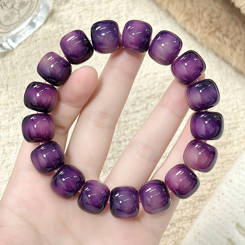 Colorful Bodhi Root Barrel Bead Fidget Bracelet for Hand Play