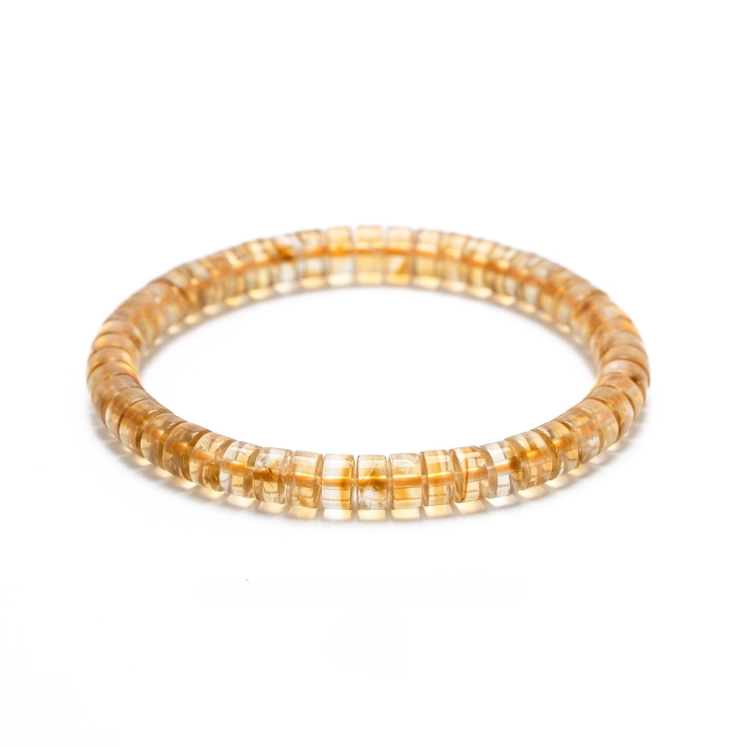 Natural Yellow Himalayan Quartz Straight-Cut Thin Slice Bracelet