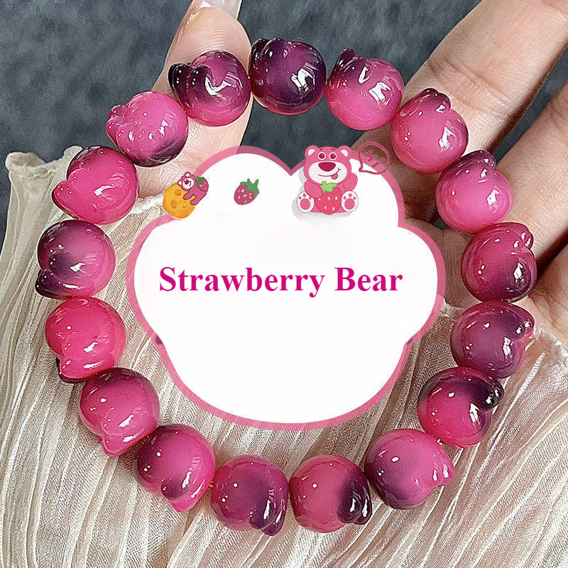 New Cute Color Series Cat Paw Bodhi Bracelet, Multiple Colors Available, 12-13mm