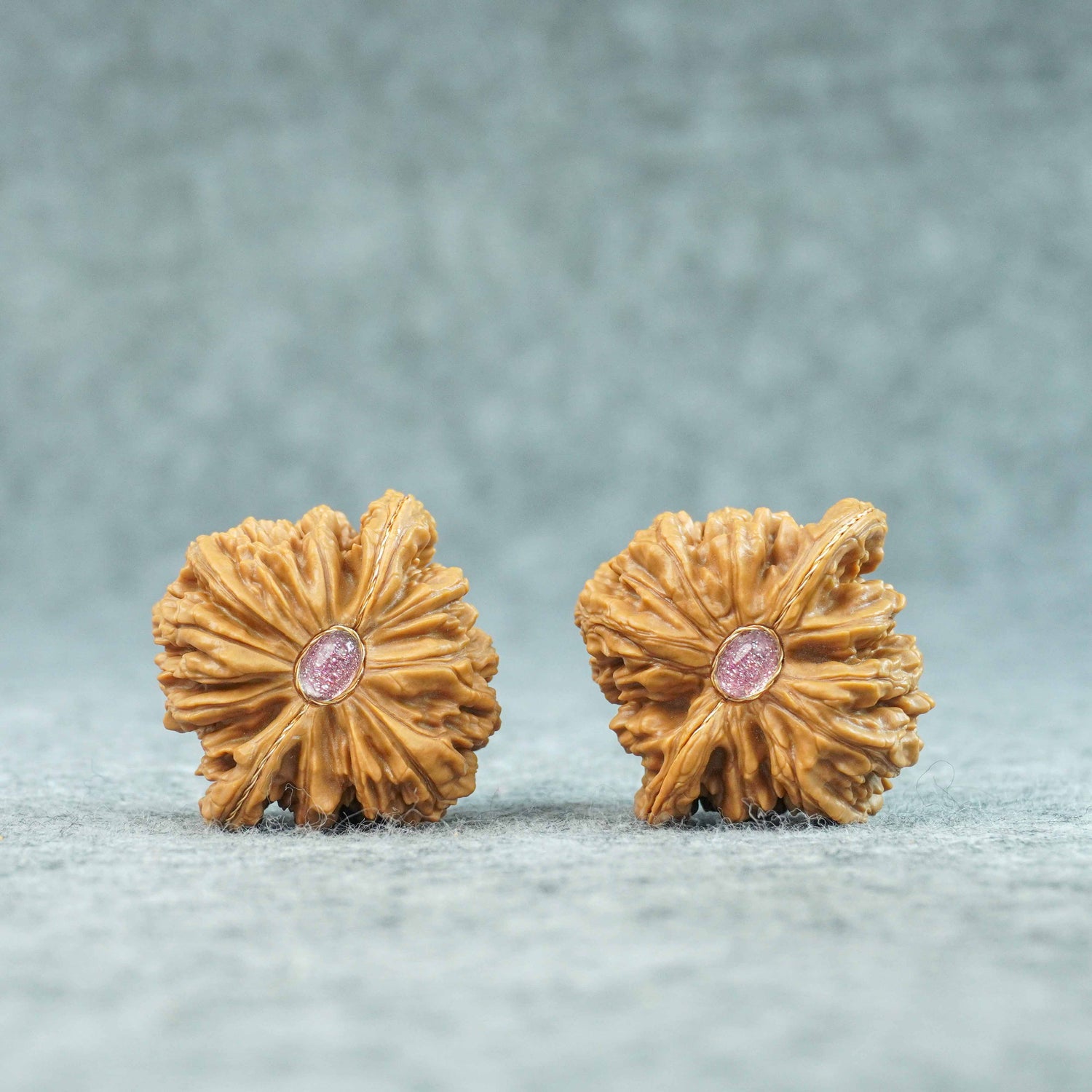 43mm Four-Tower Lion Head Walnut Pair | One-of-a-Kind Listing | 072408