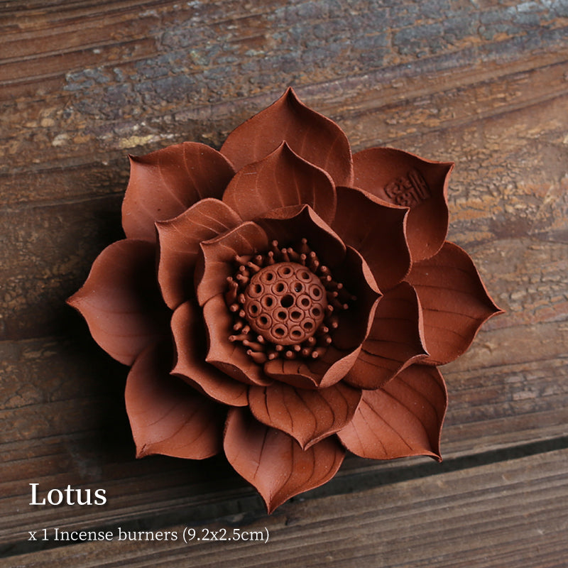 Lotus Purple Clay Incense Burner