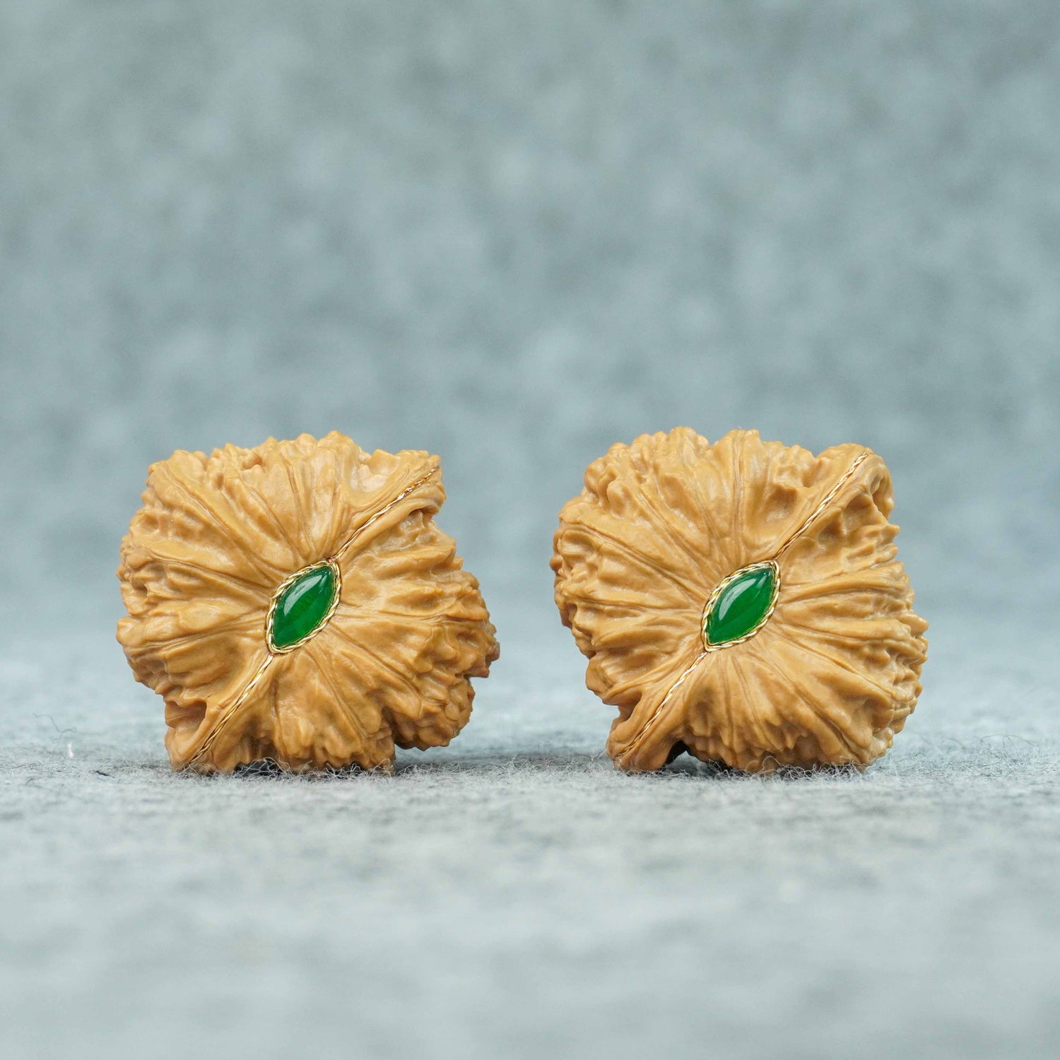 42mm White Lion Head Walnut Pair | One-of-a-Kind Listing | 072109