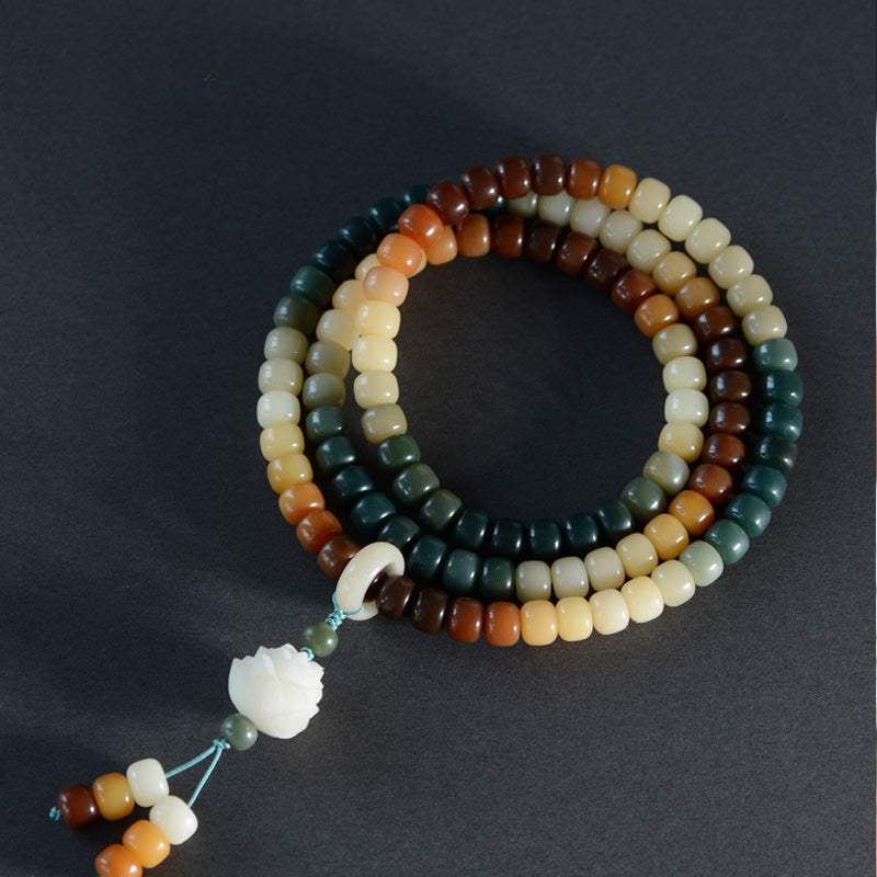 Bodhi Bracelet 108 Mala Beads Candy Gradual Change Color Lotus Bracelet