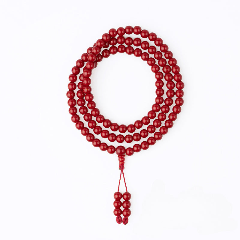 8mm Red Agate Bracelet 108 Bead Mala Prayer Beads