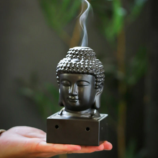 Zen Buddha Head Incense Burner