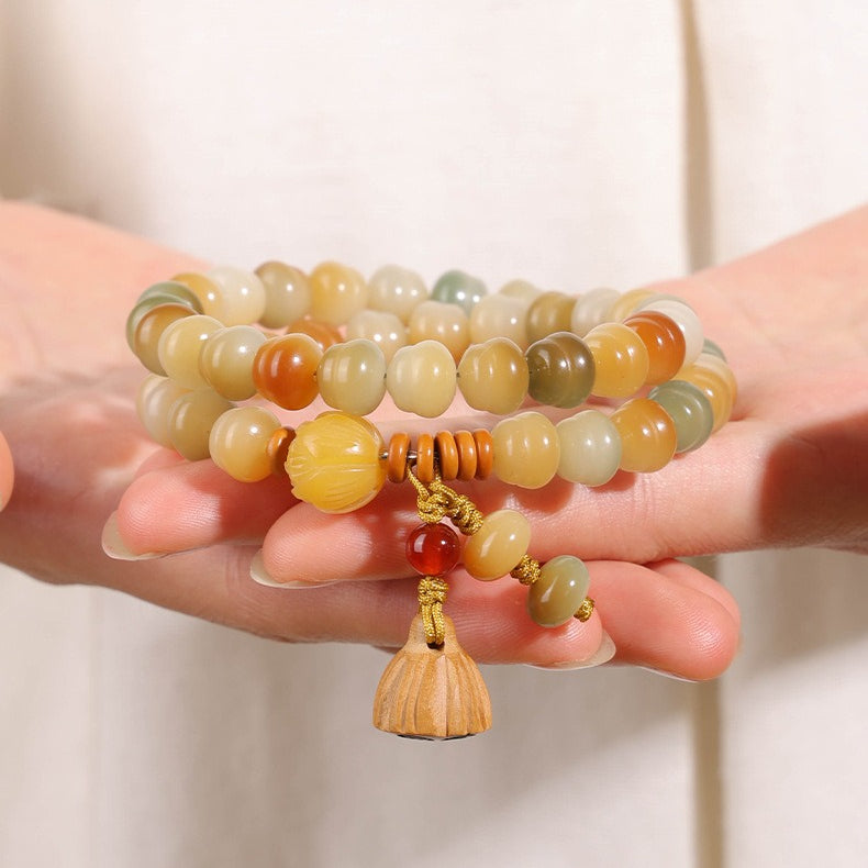 Dunhuang Gourd-Shaped Bodhi Root Bracelet for Women
