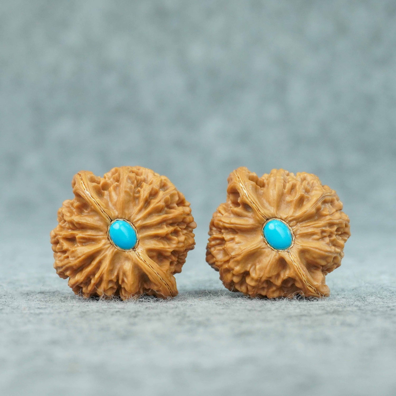 39.5mm Palace Lantern Lion Head Walnut Pair | One-of-a-Kind Listing | 072010