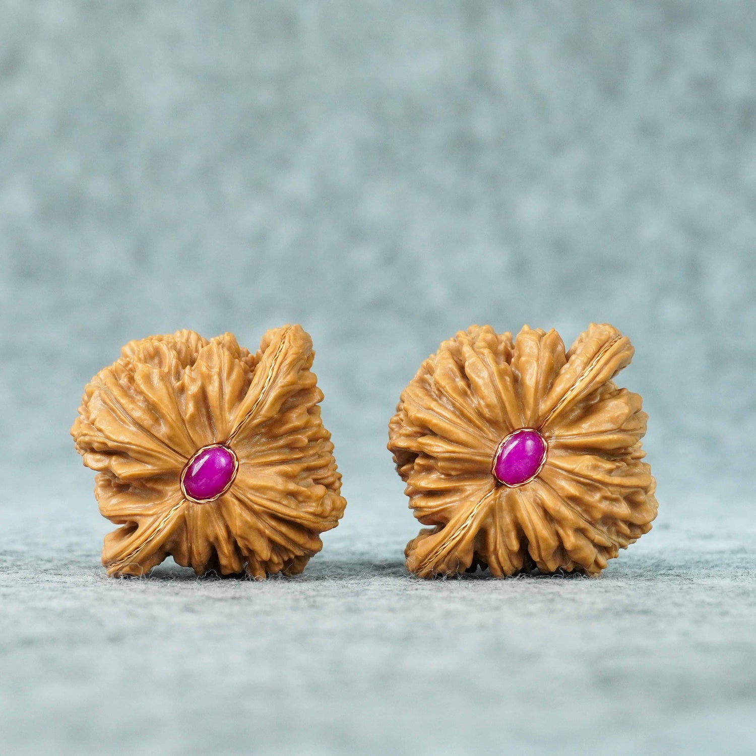 47mm Four-Tower Lion Head Walnut Pair | One-of-a-Kind Listing | 070907
